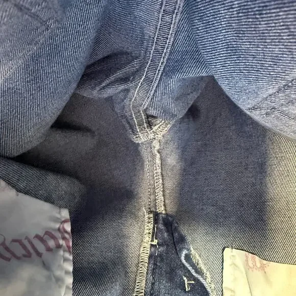 Juicy Couture Jeans Women's 7/28 Blue Lunita Wide Leg Rhinestone Logo Flare NWT - Picture 7 of 14